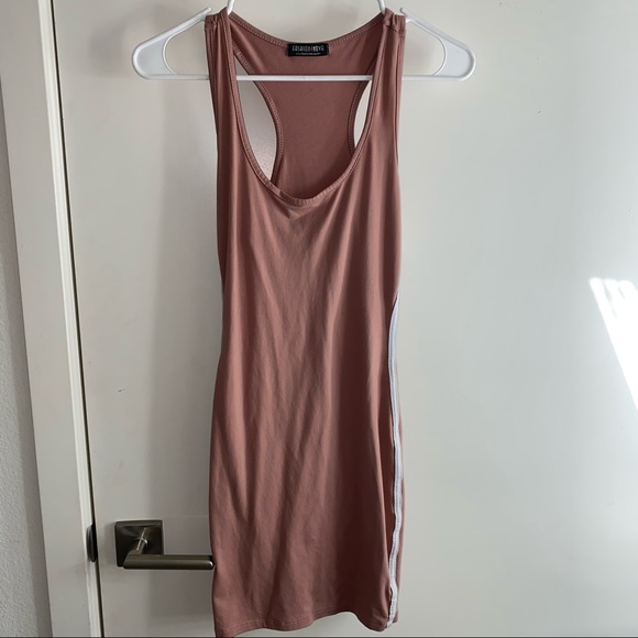 Pink stripped mini dress. - Picture 2 of 4